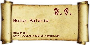 Weisz Valéria névjegykártya